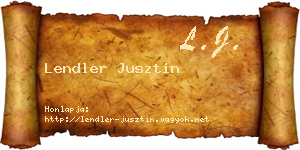 Lendler Jusztin névjegykártya