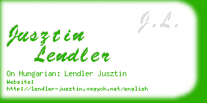 jusztin lendler business card